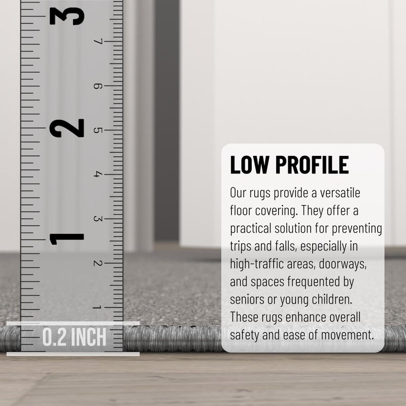 Ottomanson Hallway Runner Rug 20" x 59" Non Slip Solid Area Rugs Easy to Clean Laundry Rug Runner Durable & Pet Friendly Floor Carpet Runners for Hallways Entryway Living Room Kitchen, Gray - Image 4